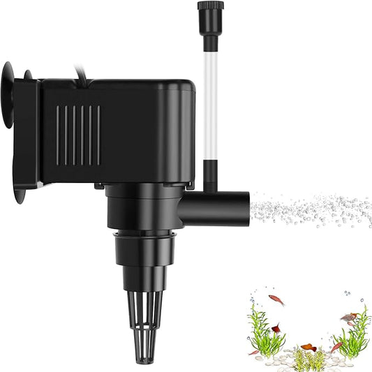 AquaMiracle Aquarium Powerhead Pump Circulating Water Pump 135 GPH for 10-40 Gallon Aquariums with Aerating Features