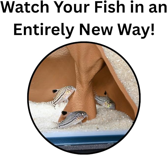 Aquarium Underground Cave Natural Mangrove Tree | Viewing Fish Under Gravel Tunnel Hide | Fish Tank Hideout Decor Decoration Enrichment for Corydora Catfish, Kuhli Loach, Pleco, Betta (Earth Brown)