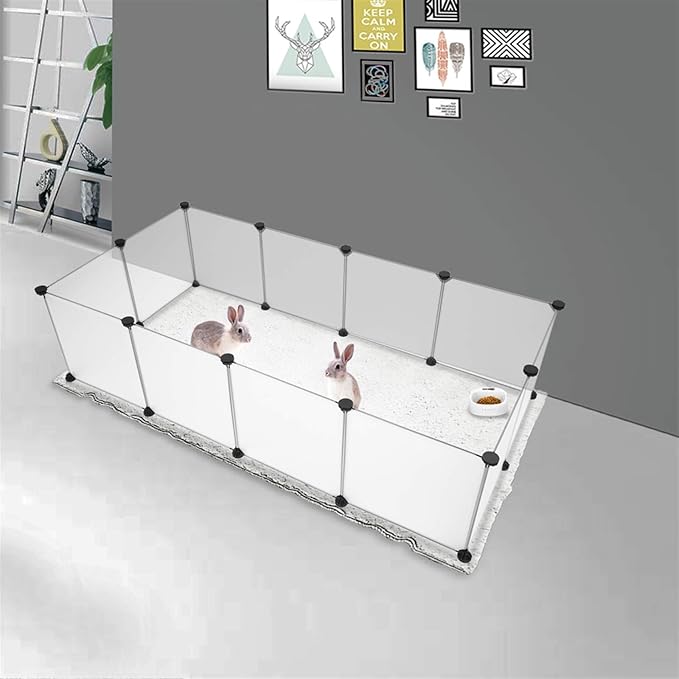 Universal Pet Playpen, Portable Large Plastic Yard Fence for Small Animals - Puppy Kennel Crate, Rabbit Hutch, Hamster & Guinea Pig Enclosure - Easy to Assemble, DIY Expandable, Durable ABS Connectors