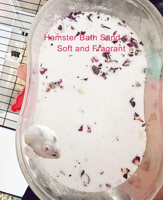 Hamster Bath Sand Natural Dust Free Plant Bathing Sand Desert Sands Flower Scented Clean Small Animal Potty Litter Sand for Guinea Pig Hamster Chinchilla(5LB/2.3kg)