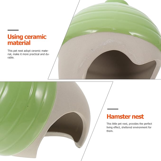 Tiny Ceramic Nest Hamster Bed Portable Hide Toy for Small Pet Guinea Pig