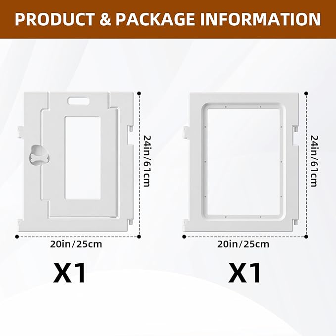 Clear Acrylic Dog Playpen 2 PCS, 2 Panels, Includes 1 Gate & 1 Panel, White