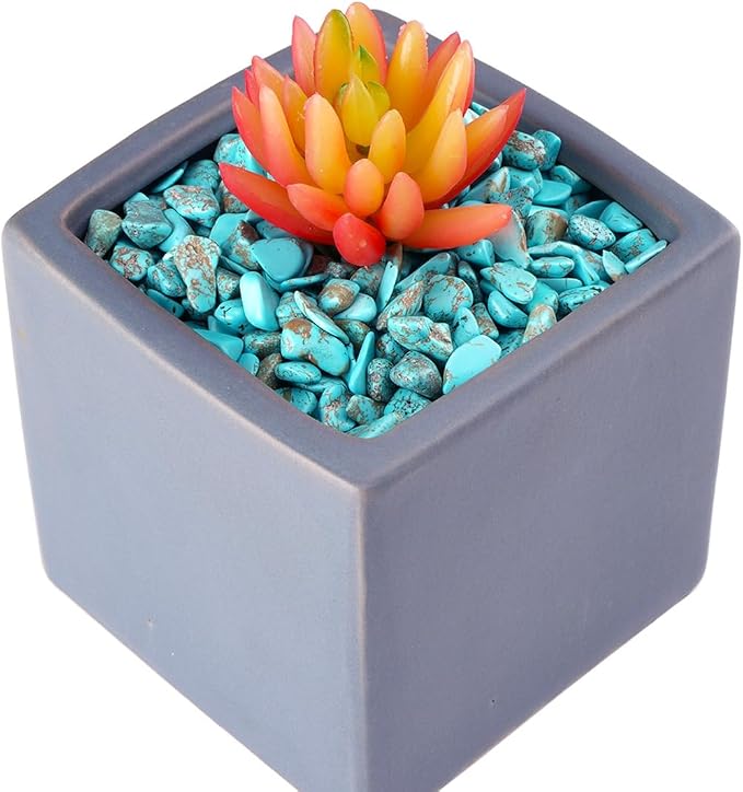 WAYBER Natural Crushed Turquoise Gemstone, Decorative Pebbles, 1 Pound | Toxin-Free, Fade-Resistant, Ideal for Reiki Healing, DIY Crafts, Vase Filler, Aquarium & Bonsai Decoration