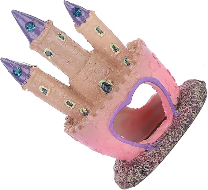 Resin Castle Hideout 136g Cartoon Aquarium Decoration Fish Tank Cave Ornament for Small Fish Privacy, No Water Quality Impact