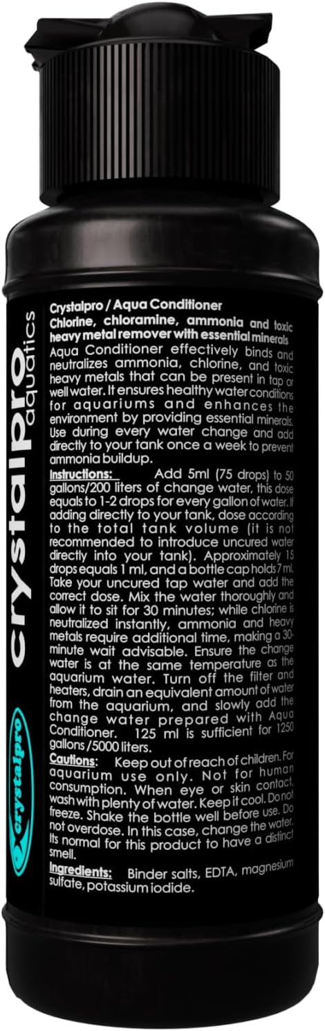 Crystalpro Aqua Conditioner - Treats 1250 Gallons - Aquarium Water Conditioner - Neutralizes Chlorine and Ammonia 4.2 Oz