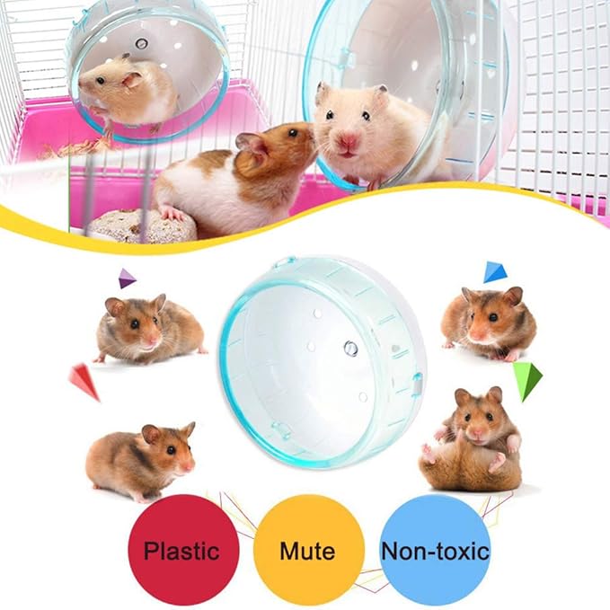 GOLDEAL 4.7 Inch Silent Hamster Wheel, Super Mute Spinner Exercise Running Wheel for Gerbils or Mice (Pink)