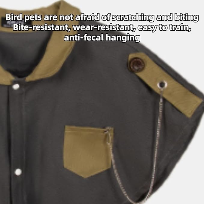 Parrot Anti-Scratch Shoulder Protector, Multi-Functional Bird Diaper Flight Suits Pee Pads Diaper Poop Shawl for Cockatiel Parakeet Macaw Lovebirds Finches (Beige)