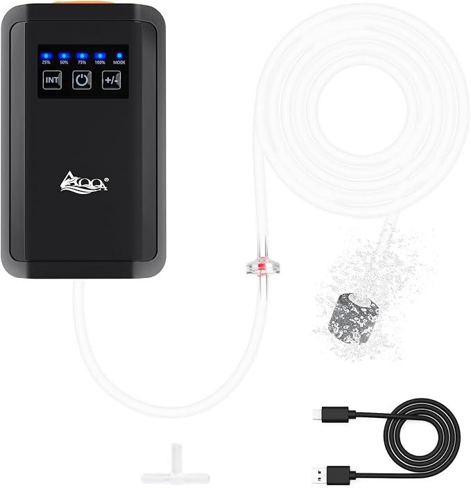 AQQA Aquarium Air-Powered Sponge Filter & Aquarium Air Pump with Full Set of Accessories AQ046&AQ115