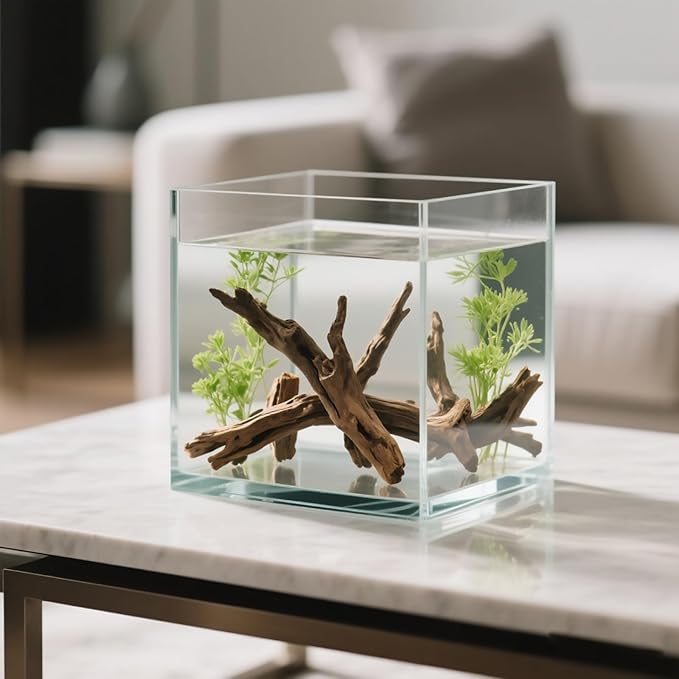 Natural Aquarium Driftwood for Fish Tank & Reptile Terrarium Decor – 4 Pcs Assorted Natural Wood Branches 4-8 Inch, Aquarium Decorations for Shrimp, Betta, Lizards