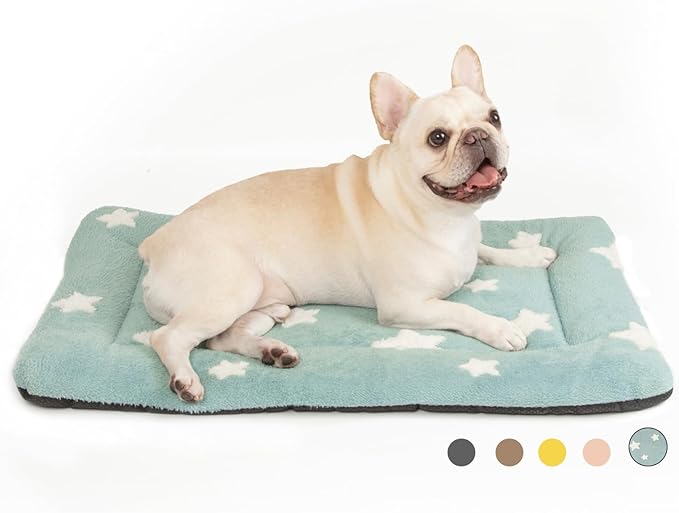 Mora Pets Dog Crate Pad Kennel Dog Bed Mat for Medium Dogs Washable Cute Star Pet Bed for Cage Ultra Soft Flat Puppy Cat Kitten Cushion for Sleeping Anti-Slip Blue 30 x 19
