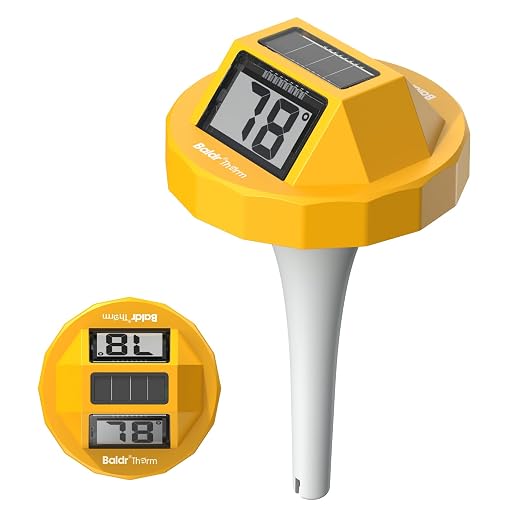Pool Thermometer Solar Digital Floating, High Precision Large Screen Without Fogging with Double-Sided Display Screen for Swimming Pool, Aquarium, Spa, Hot Spring, Ponds(Yellow)