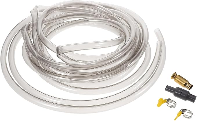 INOOMP Aquarium Siphon Hose Gravel Washer Vacuum 5m PVC Metal | Water Transfer Tube with Clamp, Freshwater and Saltwater Cleaning, Hose Replacement Kit for Turtle Tank