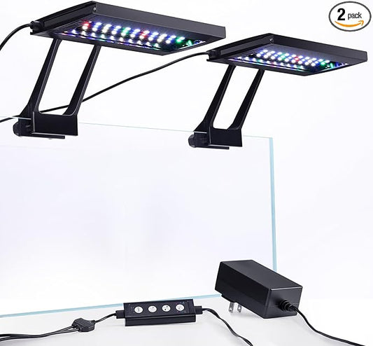 hygger Clip On Aquarium LED Light with Multi-Channel Controller, Fish Tank Light 24/7 Lighting Sunrise-Daylight-Moonlight and DIY Mode, Adjustable Timer/Brightness Light 7 Colors for Freshwater (2)