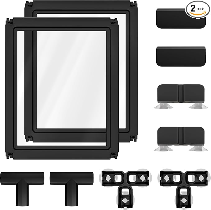 FXW AuraSpace Acrylic Indoor Dog Playpen for Small and Medium Dogs, 30 inch, 2 Panels, Black