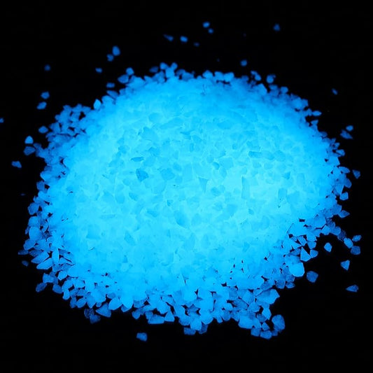 Shiny Stone Glow in The Dark Aquarium Gravel Sand, Sky Blue, 3-5mm | Neon, 305g/0.67lbs, Decorative Rocks for Fish Tank, Fairy Garden, Home Decor