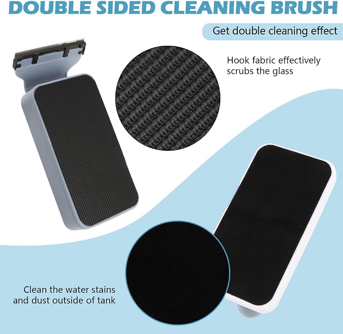 Aquarium Magnetic Glass Cleaner, Double-Side Algae Scraper | Floating Fish Tank Algae Scraper with Detachable Scraper for 0.2-0.6 Inch Thick Glass Aquariums Tank, Comfortable Grip Handle