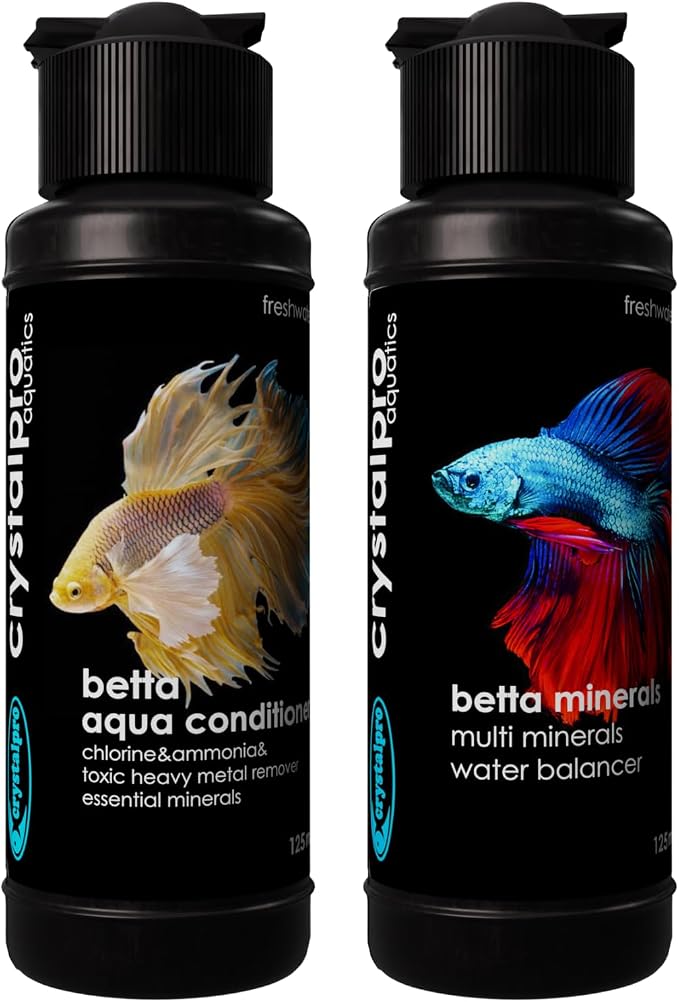 Crystalpro Betta Water Care Bundle - Betta Minerals and Betta Water Conditioner Bundle 4.22 Oz Each