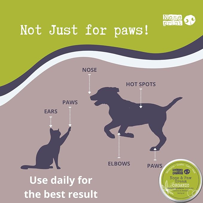 100% Organic After Sun moisturiser Dog Nose & Paw Balm Protector | Dog Paw Moisturiser Balm Moisturises and Conditions and Relieves Dry and Cracked Pads | Food Grade Ingredients 30ML