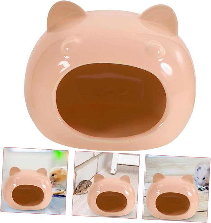 COLLBATH Ceramic Hamster Hideout Small Animal House Cooling Cozy Bed for Hamsters Gerbils Guinea Pigs and Hedgehogs Comfortable Pet Shelter