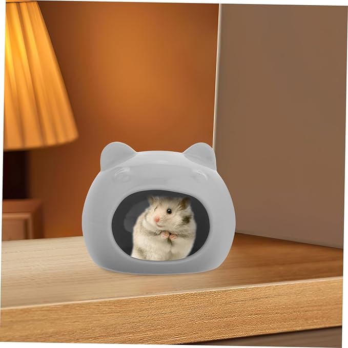 Small Pet Hideout House Durable Ceramic Nest for Hamsters Gerbils Charming Design