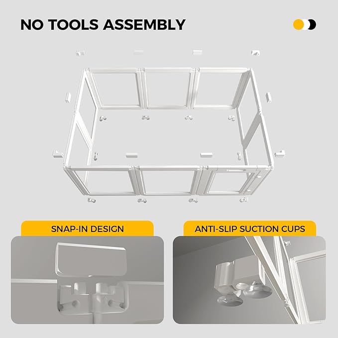 EVERFRONT Clear Acrylic Plastic Dog Playpen - Clear Dog Play Pen - Easy Assemble Acrylic Dog Playpen - Puppy Playpen, Cat Playpen, Small Animal Playpen, Dog Play Pen Indoors (White, 30.3" H, 10PCS)