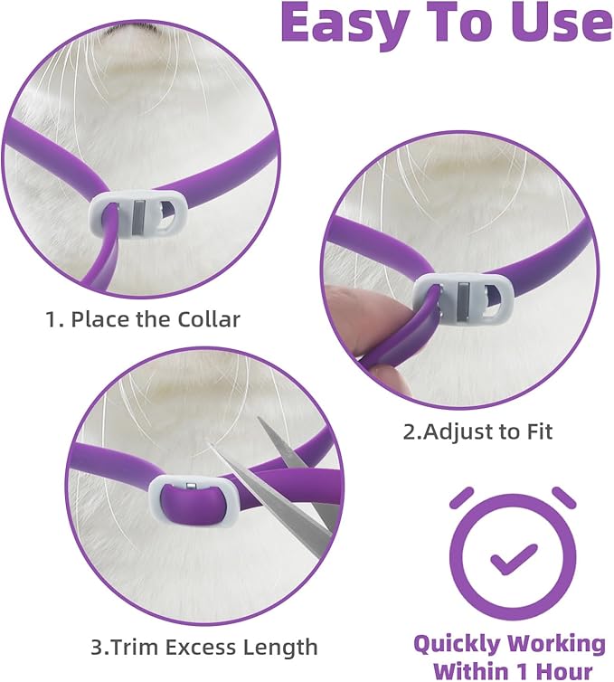 Calming Collar for Cats: Pheromone Cat Calming Collar Cat,Adjustable Size Water Resistant,Efficiently Reduces Anxiety & Stress for 60 Days (4 Pack)