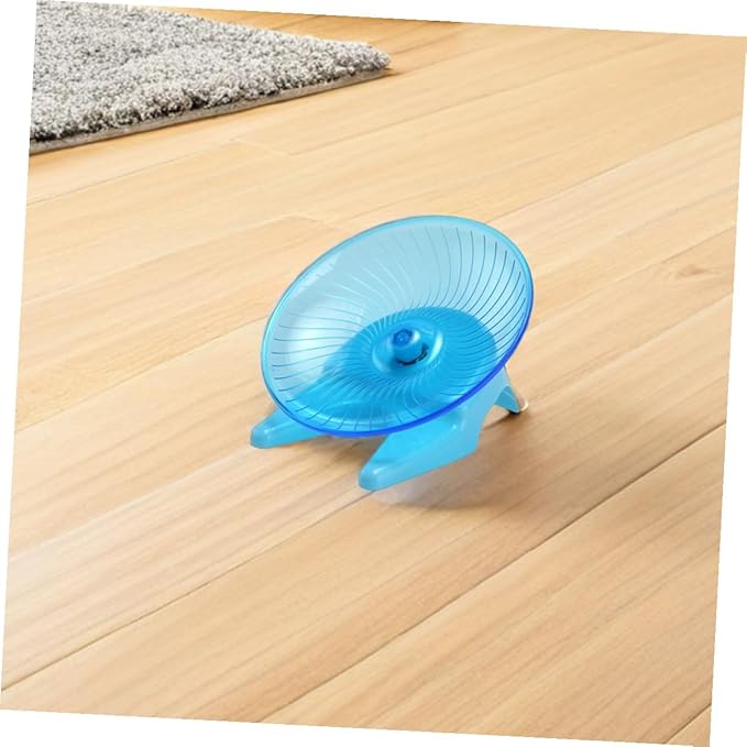 VICASKY Silent Hamster Exercise Wheel with Stand – Flying Saucer Spinning for Small Pets, Quiet Running Wheel for Hamsters, Gerbils, and Hedgehogs, Light Blue