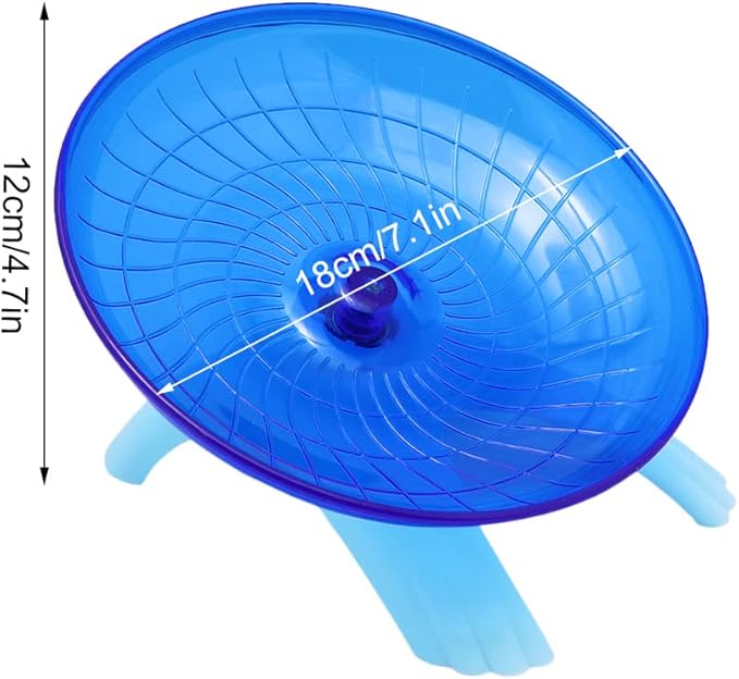 Litewood Small Hamster Wheel Hermit Crab Wheel Small Animal Flying Saucer Spinner Silent Running Exercise Toy Cage Tank Accessory for Dwarf Hamster Gerbil Mouse Rat Mice Hermit Crab (Blue)