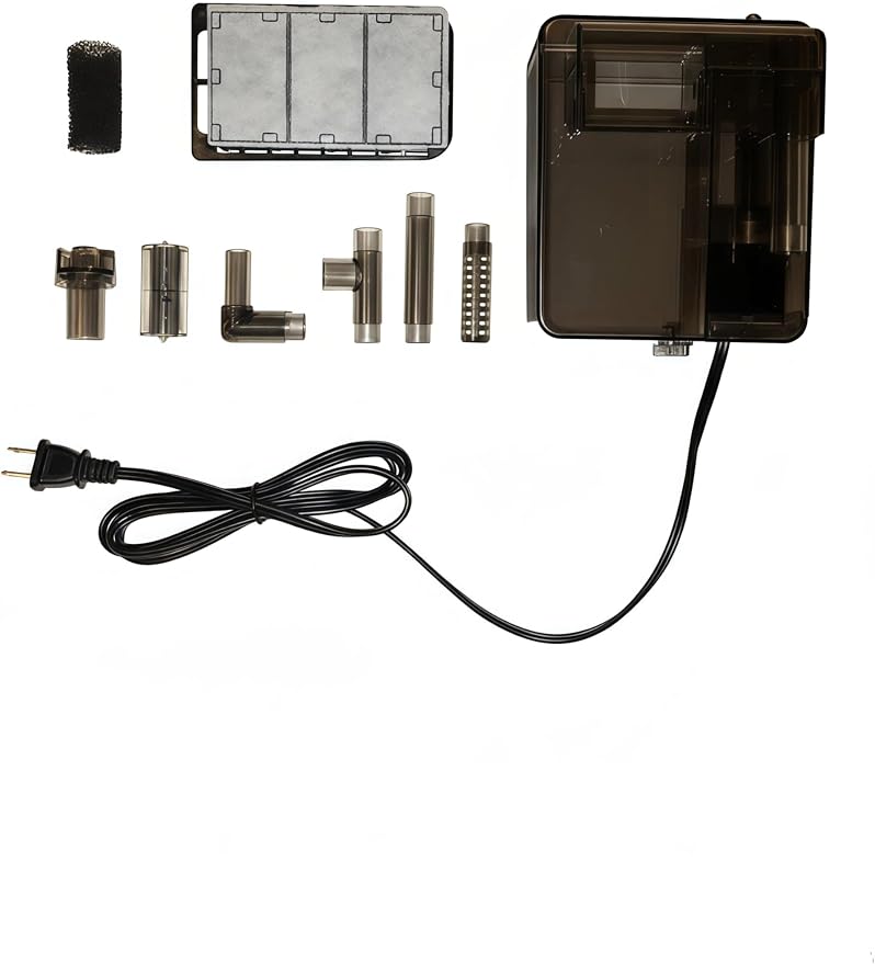 Aquarium Filter, Quiet Fish Tank HOB Filters 160GPH, 10W for 20 to 30 Gallon Aquariums with Adjustable Water Flow Extendable Intake Tube Surface Skimmer External Hang-On Back
