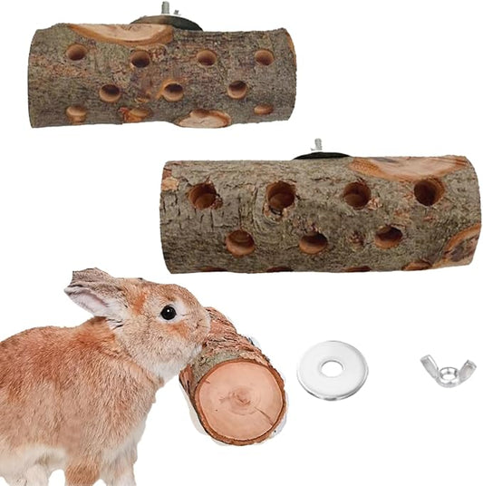 Apple Wood, Small Animals Molar Wood Chew Treats Toys for Rabbits, Hamster, Guinea Pig, Chinchillas, Gerbils, Mice, Rats, Mouse, Bunny (S+L)