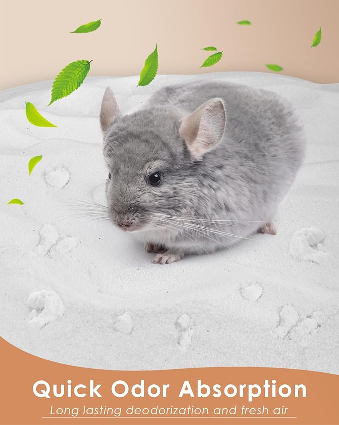 Bissap Hamster Sand Bath, 2.8Ib/ 1.3kg No-Dust Desert Bathing Sand or Potty Litter Silica Sand for Hamster Chinchillas Gerbil Syrian Mice Degu or Other Small Pets