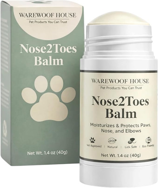 Dog Paw Balm Stick – Lick-Safe Moisturizer & Protector for Dry Cracked Paws, Nose & Elbows | Hot Pavement, Snow & Salt Shield | Beeswax, Coconut Oil & Oat Extract | 1.4 oz