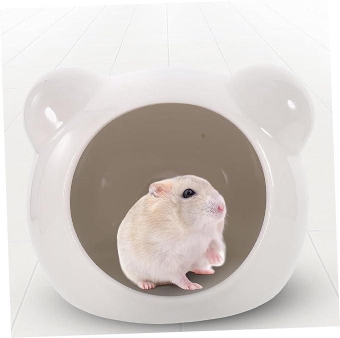 Ceramic Hamster Hideout Nest Cooling Small Pet House Safe Shelter for Hamsters Chinchillas and Guinea Pigs Private Resting Hideaway