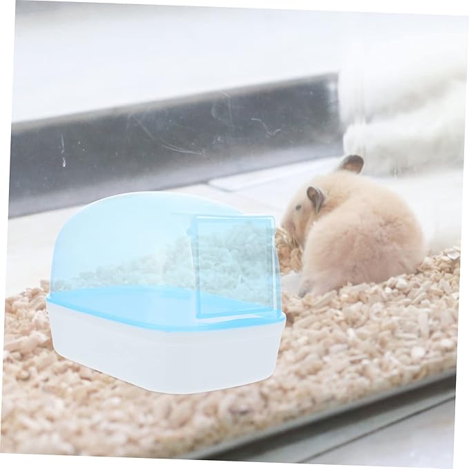 Levemolo 2pcs Hamster Bathing Tub Plastic Container for Hamster Chinchilla Non-Skid Base Easy to Clean Observe Dust Bath Space