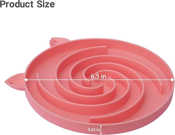 Bifeaw Slow Feeder Cat Bowl, Easy to Clean Silicone Bowl, Ideal for Dry and Wet Food (Purple and Pink)