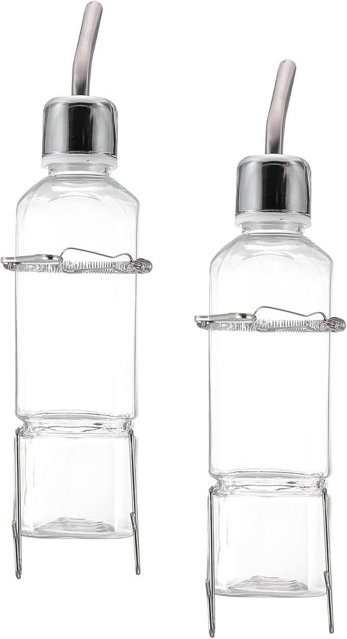 BESTonZON 2pcs 350ml Plastic Pet Water Feeder Bunny Water Fountain Hanging Small Animal Drinking Bottle