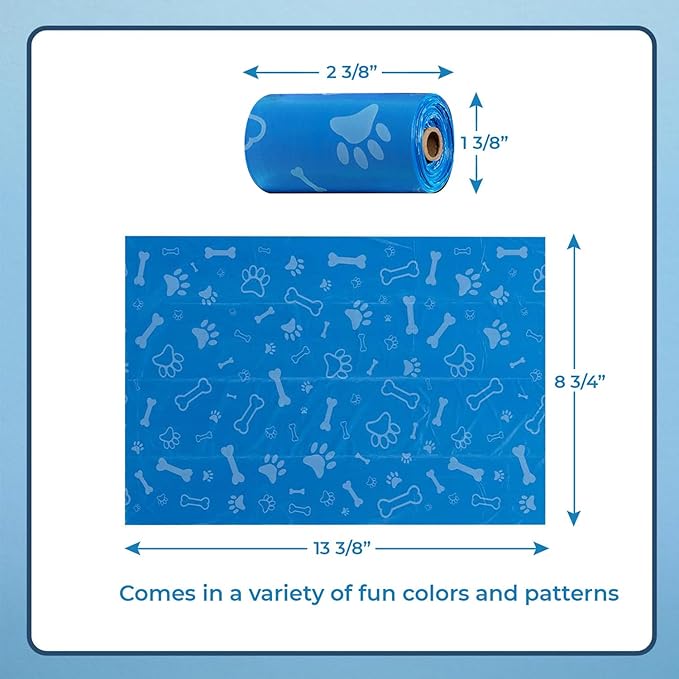 Best Pet Supplies Dog Poop Bags for Waste Refuse Cleanup, Doggy Roll Replacements for Outdoor Puppy Walking and Travel, Leak Proof and Tear Resistant, Thick Plastic - Assorted, 150 Bags