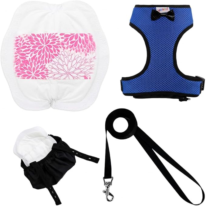 1-Pack Washable Poultry Diaper Harness | Leak-Resistant Chicken Duck Diaper with Poop Bag & Reflective Strips | Lab-Tested 12-Hour Dryness | Adjustable Vest Design (Small, Blue)