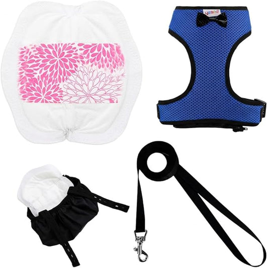 1-Pack Washable Poultry Diaper Harness | Leak-Resistant Chicken Duck Diaper with Poop Bag & Reflective Strips | Lab-Tested 12-Hour Dryness | Adjustable Vest Design (Small, Blue)