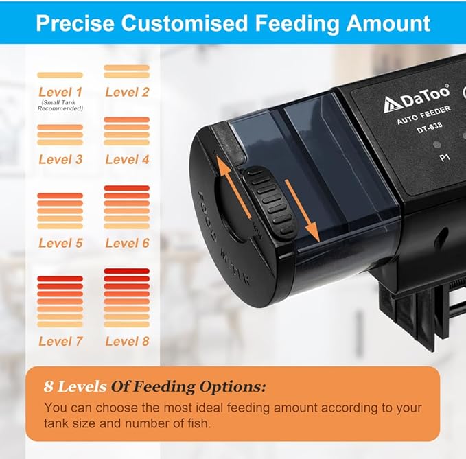 DaToo Aquarium Automatic Fish Feeder for Small Tank Auto Fish Food Dispenser Timer Vacation Betta Feeder with Moisture-Proof Air Hole