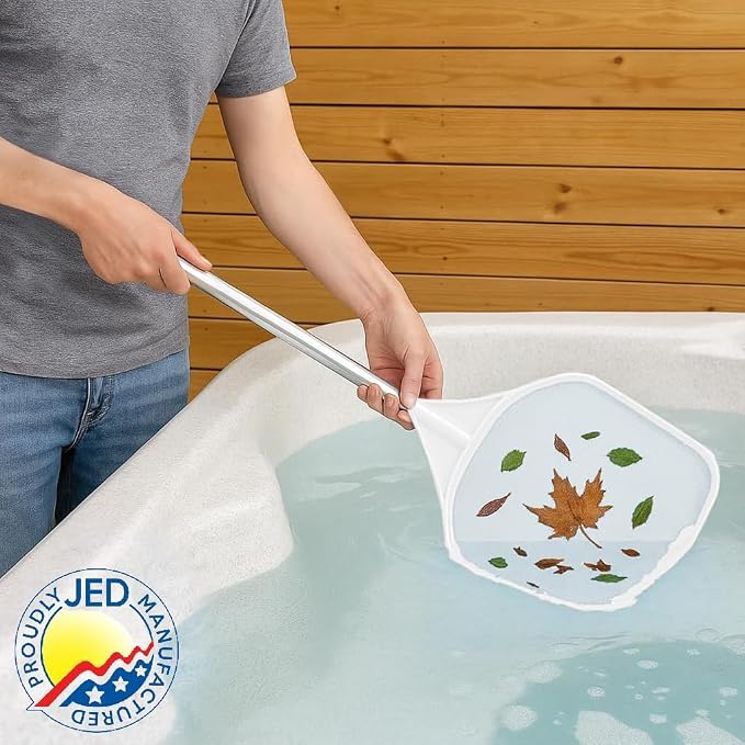 40-376F Hand Skimmer Net for Hot Tubs and Above Ground Pools, Pool Cleaning Supplies, Made in USA (2 ft, White)