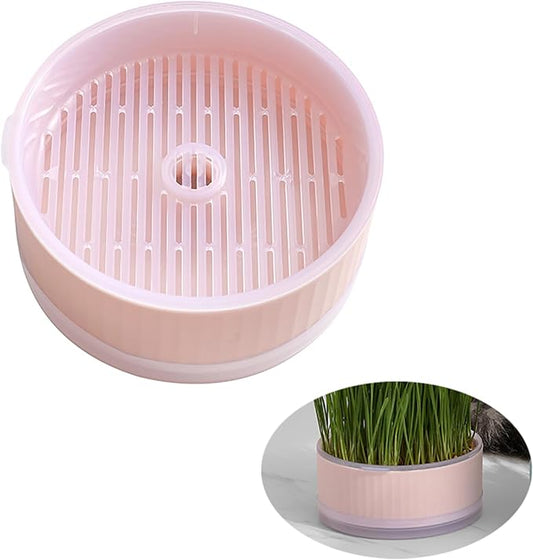 Hydroponic Cats Grass Planter,at Grass Planter(No Seeds Included),Cat Grass Kit for Indoor Cats,Easy to Grow Cat Grasses Growing.(Pink)