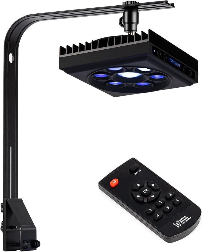 Aquarium Light-60 Watts Reef Light High Penetration Wide Coverage Sunrise Sunset Moonlight Saltwater Lights for Coral with Master Slave Group Control & Timer & Screen | High Penetration Wide Coverage,Sunrise Sunset Moonlight,Master Slave Group Control,...