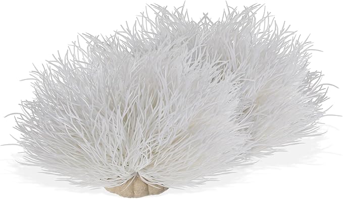 2pcs Aquarium Plants Decorations Artificial Fish Tank Plants Fish Tank Decorations Plastic Fishes Tanks Accessories Small Large Aquarium Decoration Plastic Artificial Plant(White)