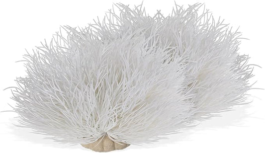 2pcs Aquarium Plants Decorations Artificial Fish Tank Plants Fish Tank Decorations Plastic Fishes Tanks Accessories Small Large Aquarium Decoration Plastic Artificial Plant(White)