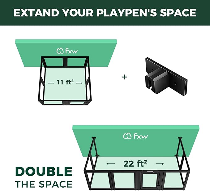 FXW Fence-to-Wall Anchors (Pack of 4) for AuraSpace Playpen – Accessory Only, Safely Expand Your Dog’s Play Area, Fits 24" H Acrylic Playpen, Black