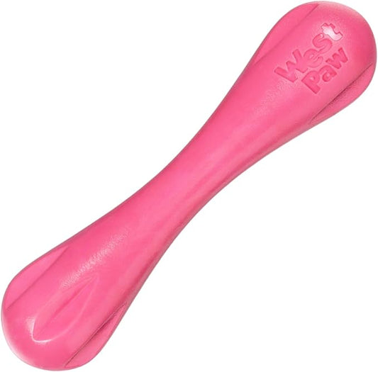 WEST PAW Zogoflex Hurley Dog Bone Chew Toy – Floatable Pet Toys for Aggressive Chewers, Catch, Fetch – Bright-Colored Bones for Dogs – Recyclable, Dishwasher-Safe, Non-Toxic, Large, Geranium