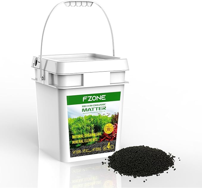 FZONE Aquarium Soil for Planted Tanks, Nutrient-Rich Aquarium Substrate for Fresh Water Live Plants, Shrimp & Fish Safe, Dust-Free(3mm, 4L/9 l b), Black
