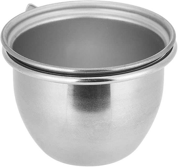 Cage Bird Feeder,Bird Food Bowl, Bird Food Cups,Stainless Steel Parrot Food and Water Coop Cup Bird Feeding Dish Feeder with Clamp Holder(7.5cm)