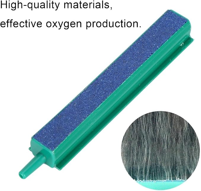 Green Air Stone Bar Fine Bubble Diffuser for Aquarium Air Pump Even Oxygenation and Heat Dissipation(10CM)